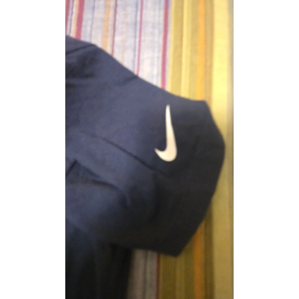 Nike Womens Slim Fit Graphic Tee Navy Blue Anyone Anywhere Anytime Shirt Large